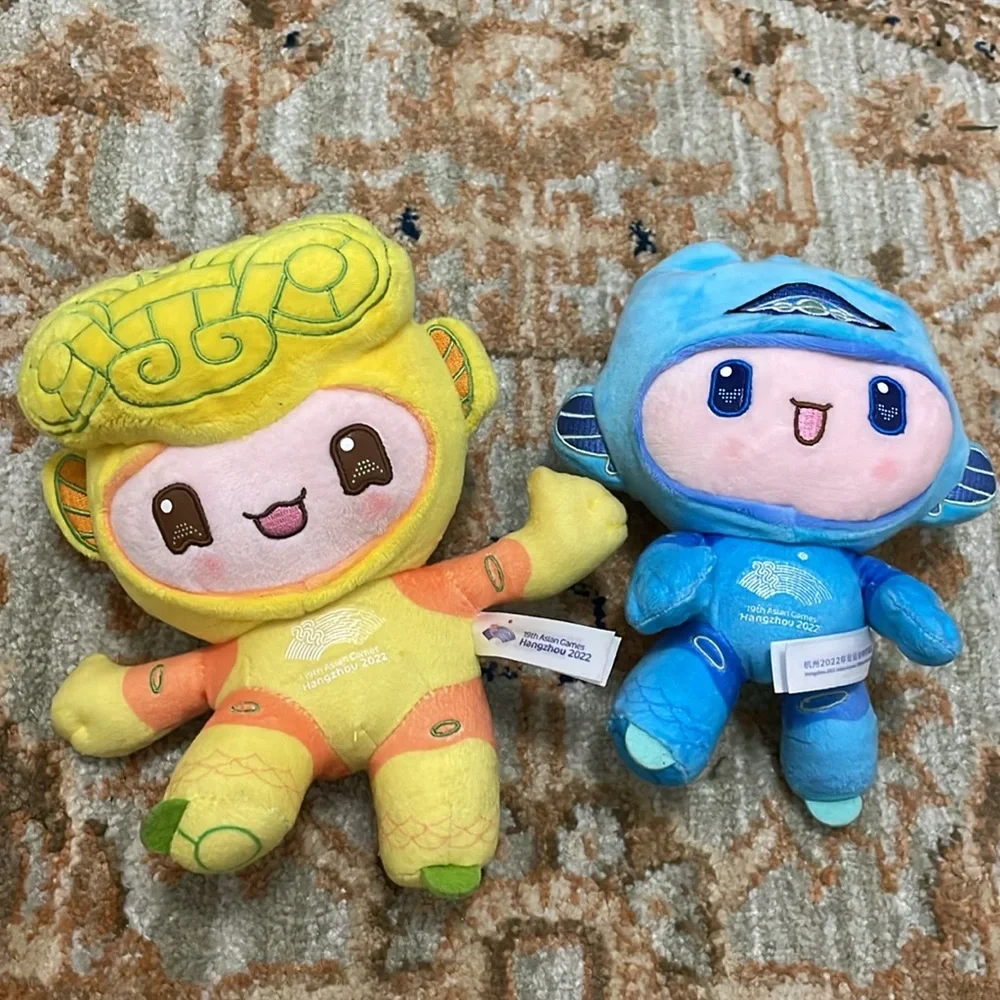Cute & Unique Hangzhou China Plush Toys With Stretchy Wire Arms In Blue & Yellow